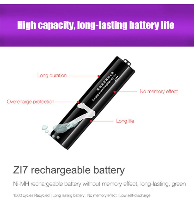 Bundle 4Pcs/Lot Xiaomi ZMI ZI7 AAA AA 700mAh Rechargeable Ni-MH Battery with 4 Slots Portable Multifunction Charger