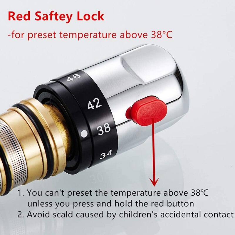 Thermostatische Mengkraan Water Mengkraan, Massief Messing Koper Cartridge Temperatuur Regelklep Kraan Tap Fittings