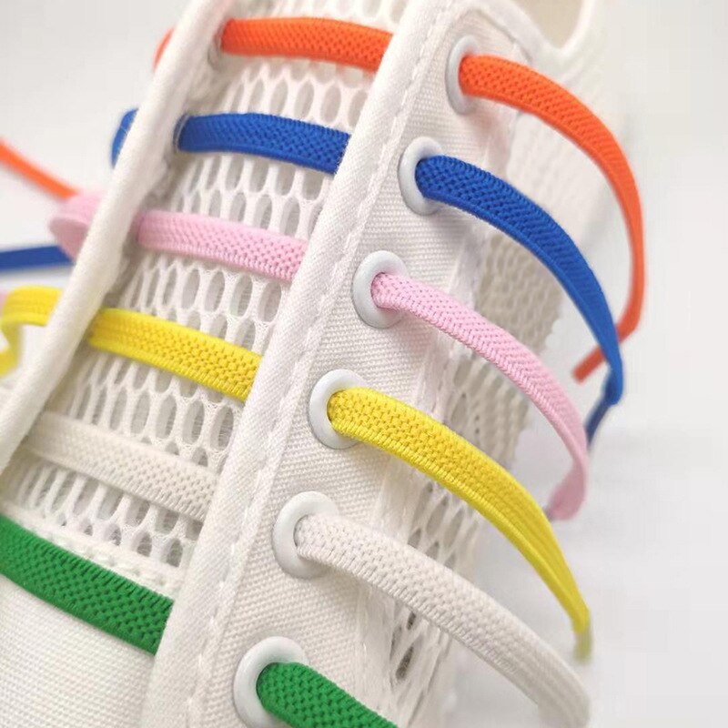 1 par magnetiska skosnören elastiska färgglada platta skosnören utan slips skosnöre barn vuxna sneakers lata snören en storlek passar alla skor