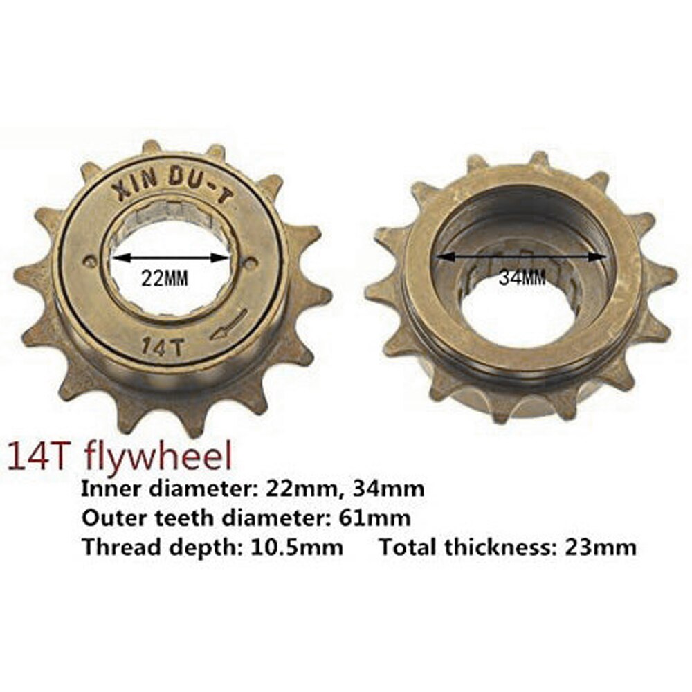 12T 14T 16T Teeth 34MM Single Speed Freewheel Flywheel Sprocket Bicycle Bike Gear