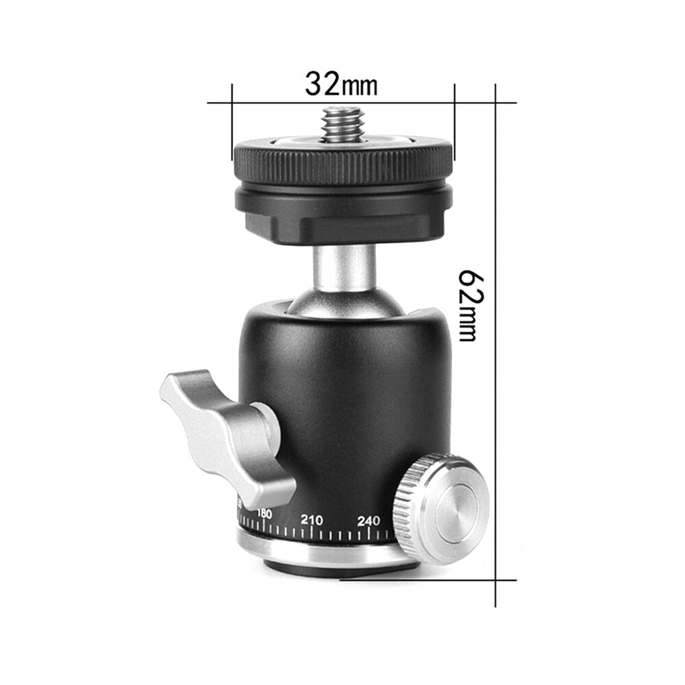 Multi-funktion Mini Kugelkopf Kugelkopf 360 Panorama Kopf + Blitzschuh Basis Montieren 1/4 &quot;Schraube für Kamera DSLR Licht Video Mikrofon