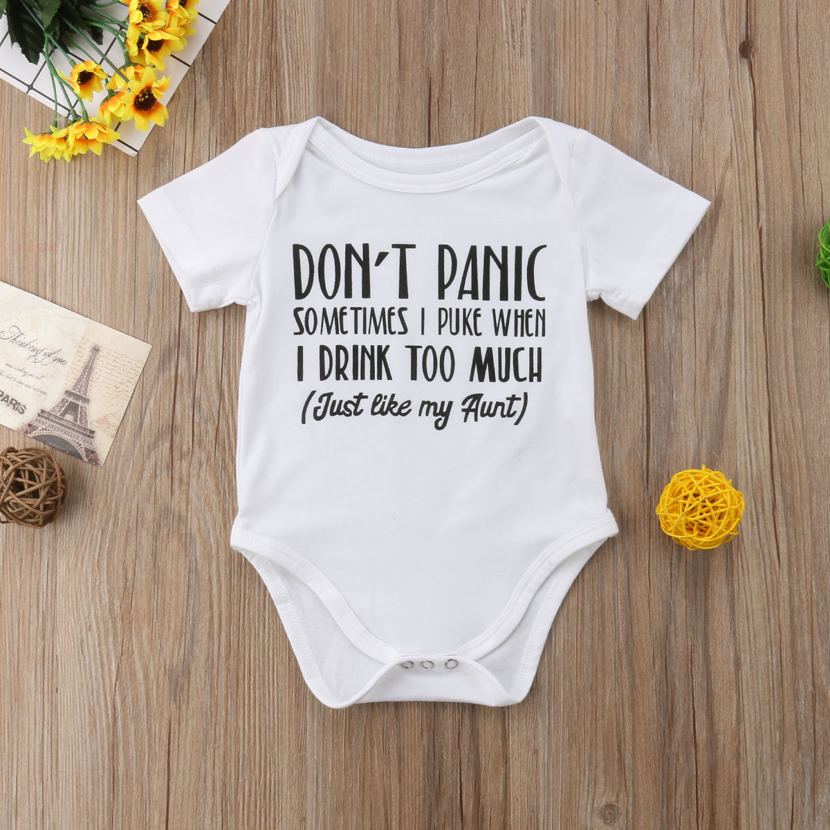 Adorable Baby Girl Boy Clothes Cute Newborn Infant Cloth White O Neck Babygrow Romper Jumpsuit Playsuit Outfit