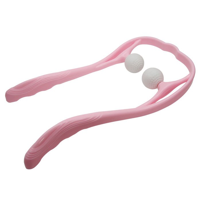 Druk Therapie Nek Massage Tool Druk Verlichten Hand Roller Massage Nek Schouder Dual Trigger Punt Zelf Massager: Roze