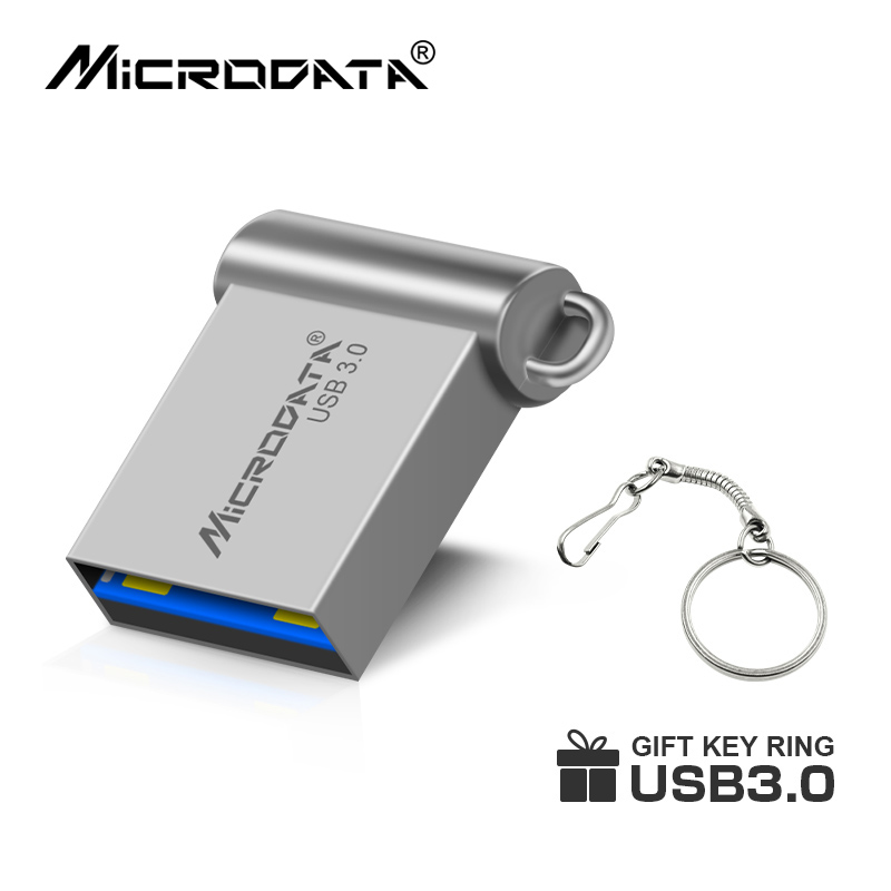 Mini metalen hoge snelheid USB3. 0 Flash Drive 16GB 32GB 64GB 128GB Flash Memory Stick Pendrive voor pc, laptop, tablet, autoradio,: Zilver / 128 GB