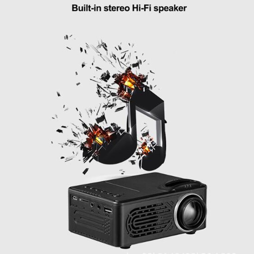 Mini LED Projector RD 814 supports 1080P HD 400Lumens with Multi-Interface USB AV TF House Media player 320x240 Pixels