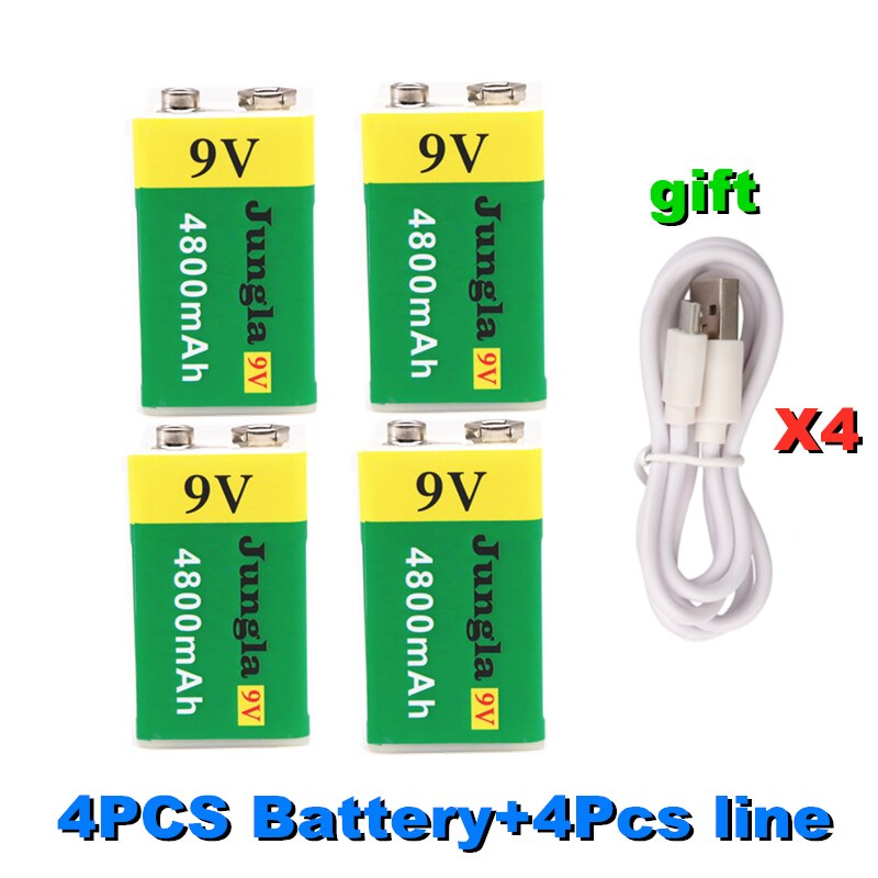 Hohe kapazität USB Batterie 9V 4800mAh Li-Ion Akku USB Lithium-batterie für Spielzeug Fernbedienung: verrotten