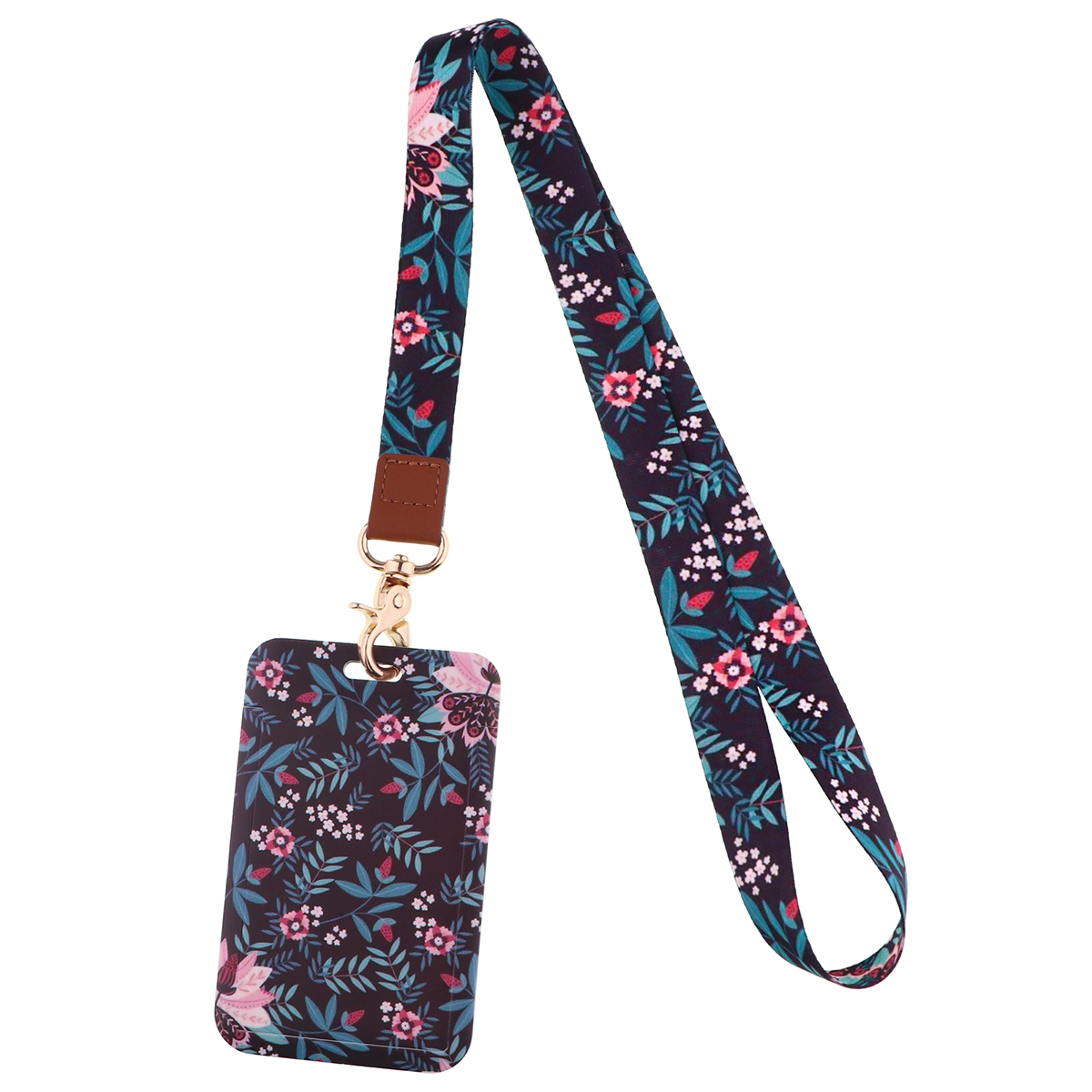 Lanières de cou à petites feuilles pour clés, carte d'identité, sangles de téléphone portable, porte-badge USB, corde suspendue pour téléphone à faire soi-même, lanière à fleurs: Orange