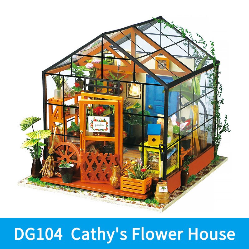 Robotime Diy Houten Miniatuur Dollhouse 1:24 Handgemaakte Poppenhuis Model Building Kits Speelgoed Voor Kinderen Volwassen: DG104