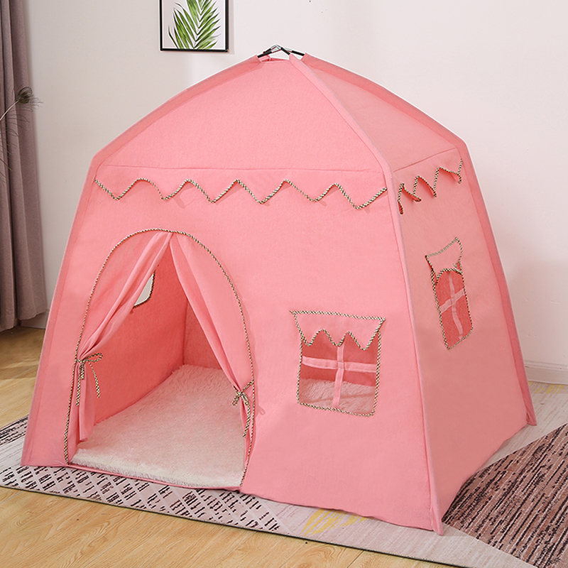 130*100*130cm Kids Indoor Outdoor Castle Princess Tent Bed Little Castle Princess Oversized House Folding Game Birthday