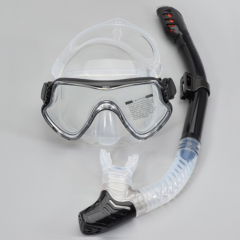 Snorkel Diving Mask and Goggles Glasses Diving Swimming Easy Breath Tube Set Snorkel Mask Snorkels: A1 BLack White