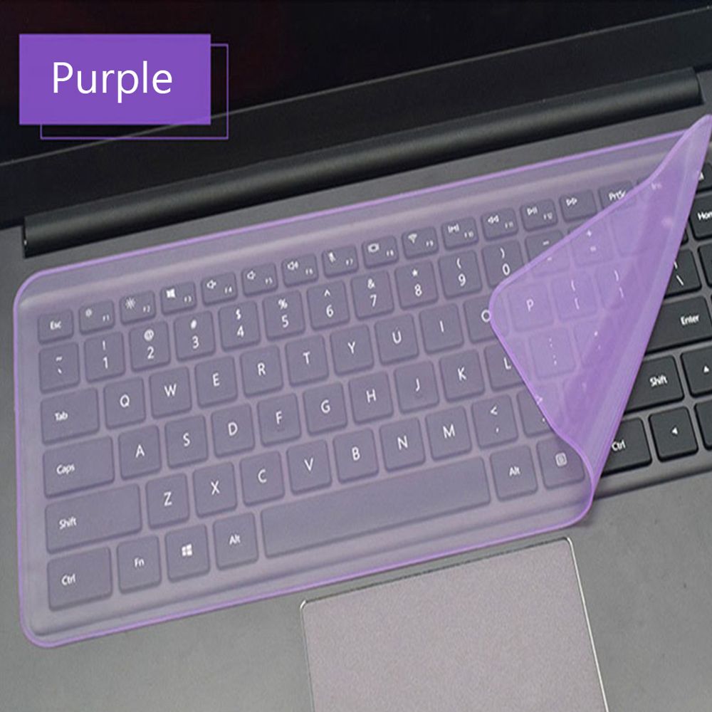 Universal Laptop Keyboard Cover Protector 12-17 inch Waterproof Dustproof Silicone Notebook Computer Keyboard Protective Film: Purple-15-17 inch