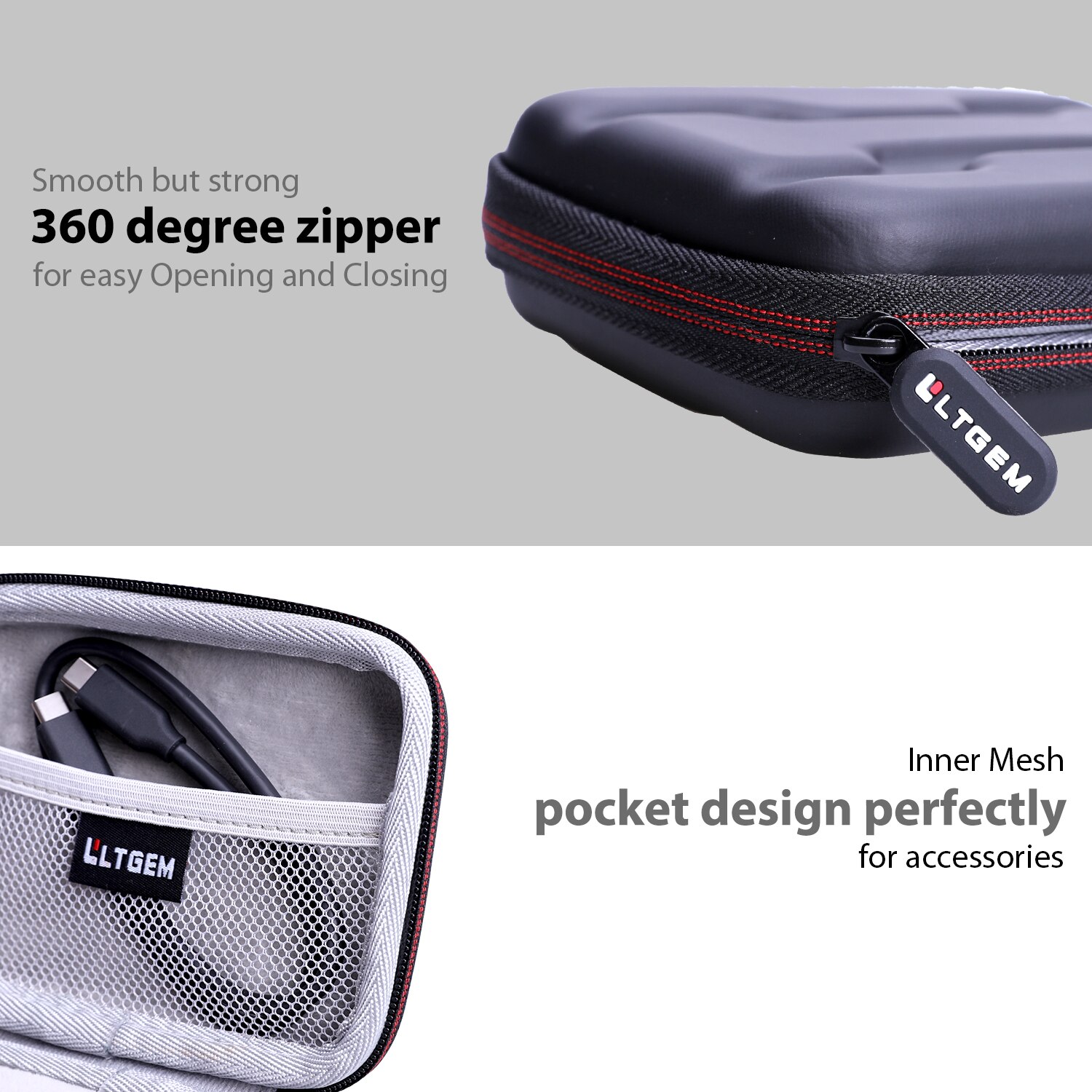 LTGEM EVA twardy futerał robić Samsung T7 dotykać przenośny SSD-500 GB-USB3.2 rodzaj.2 zewnętrzny dysk SSD metaliczny czarny (mu-PC500K/WW)