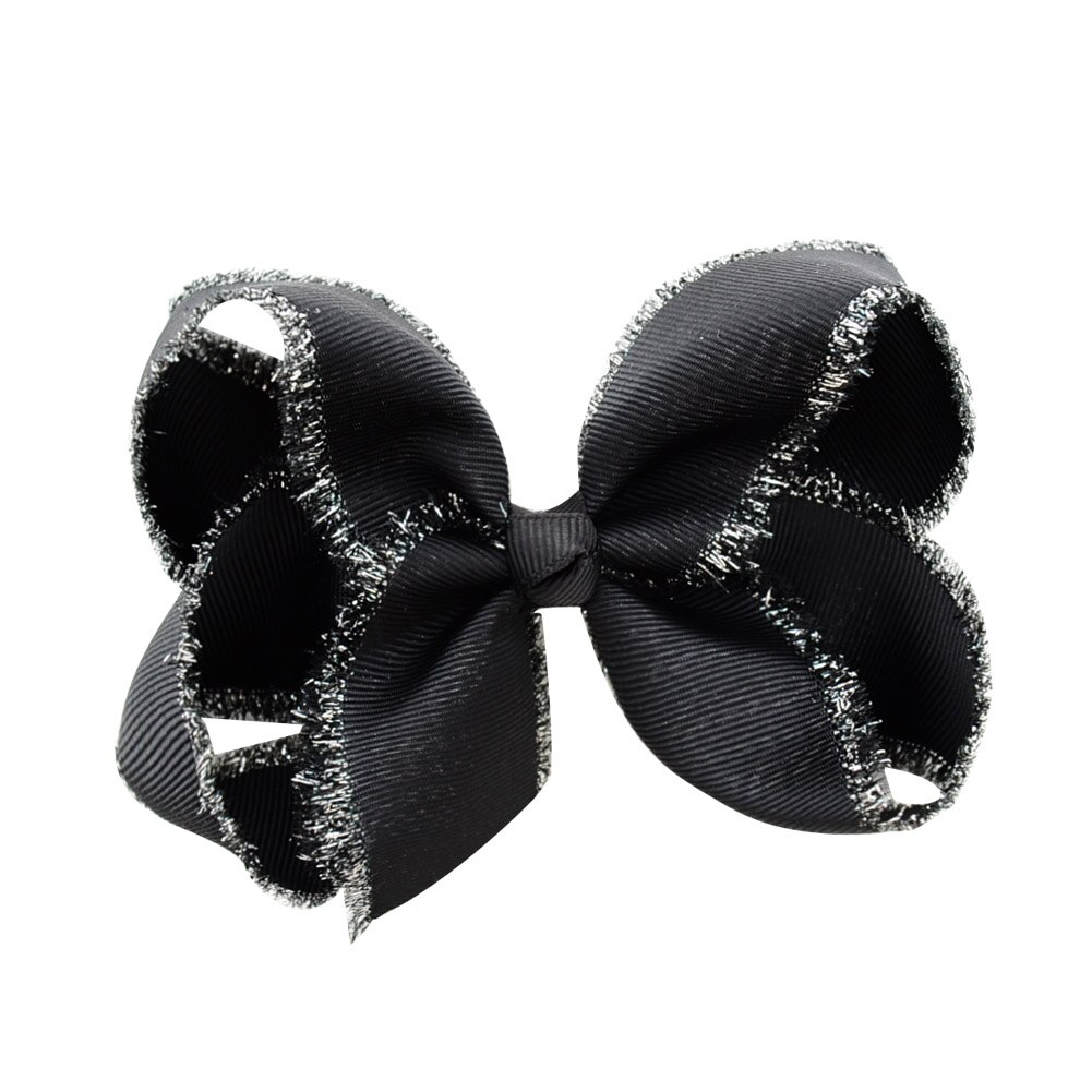 Lazos para el cabello para niñas, 1 pieza, 4 pulgadas, Boutique, dorado, cinta de lazo anudado sólido, accesorios hechos a mano con Clip de cocodrilo, 889: 4