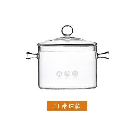 1000ml open fire electric ceramic stove with heat-resistant glass pot, small pot, stew pot, noodle pot, transparent 2101: Diameter 14 round ca