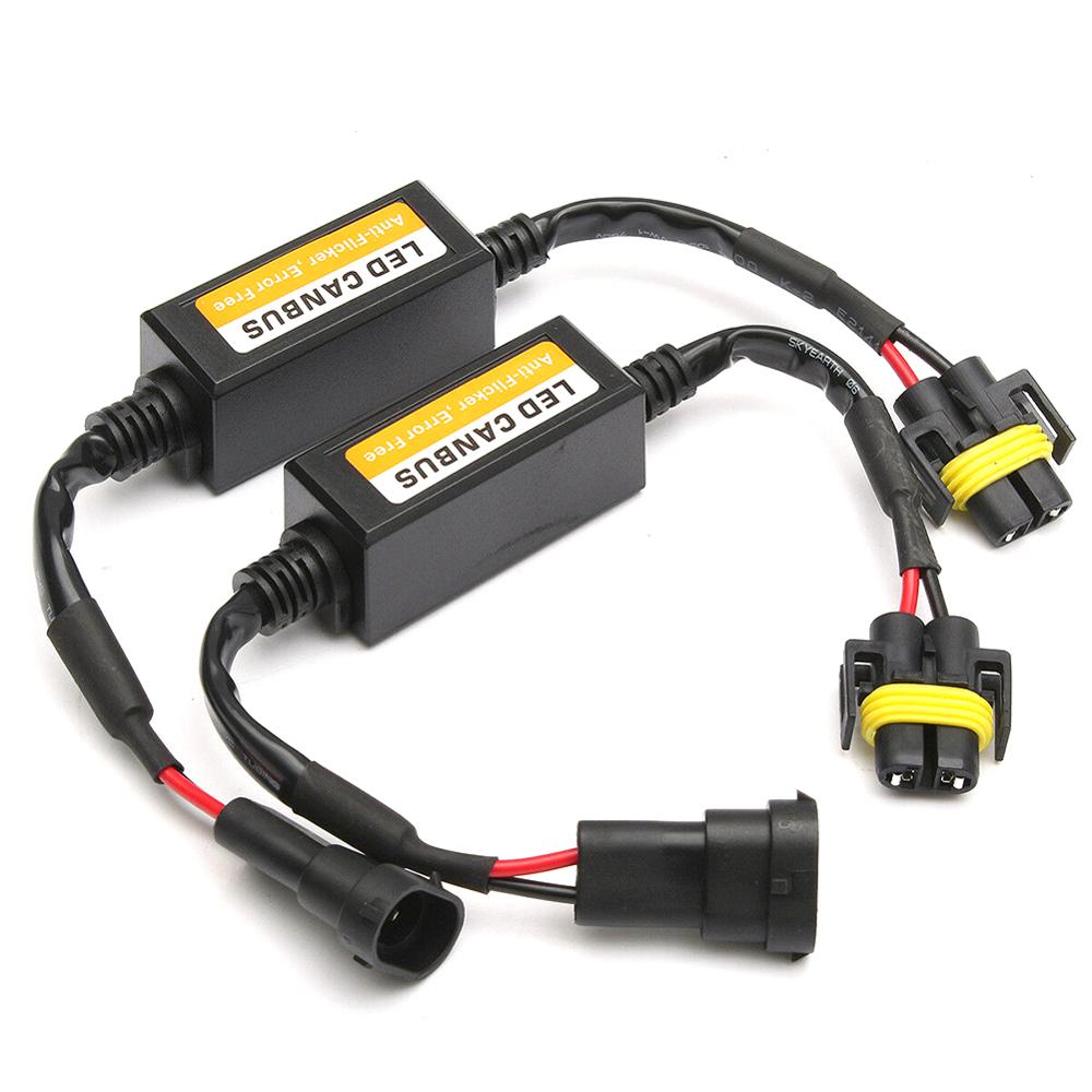 2x H11 faro LED Canbus Anti parpadeo libre de Error cancelador de resistencia decodificador Canbus cableado adaptador de descodificador arnés luz Decod: Default Title