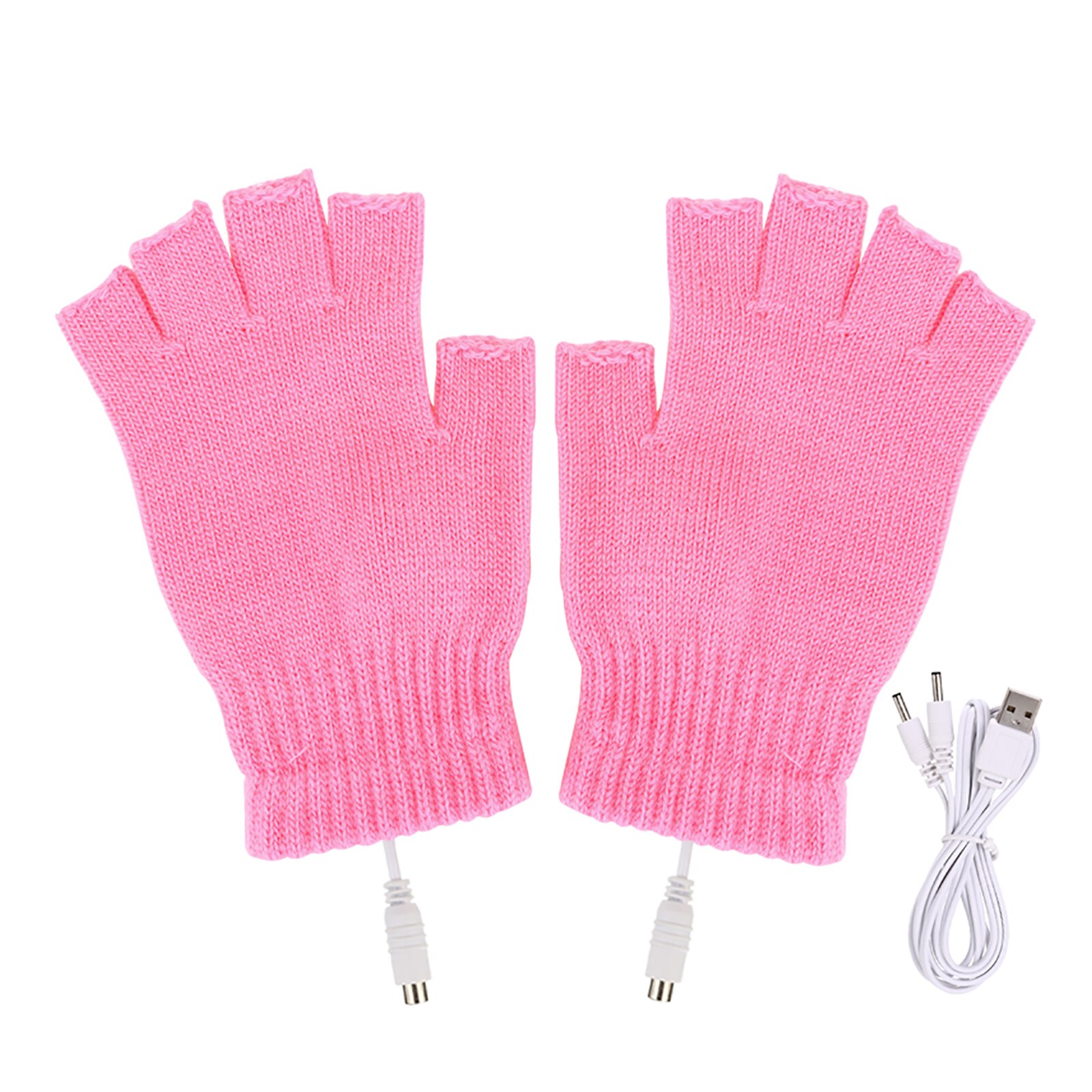 Heated Gloves Fingerless Heating USB Heated Gloves Laptop Gloves Winter Unisex Hands Warm Hands Warmer Woolen Warm Laptop Gloves