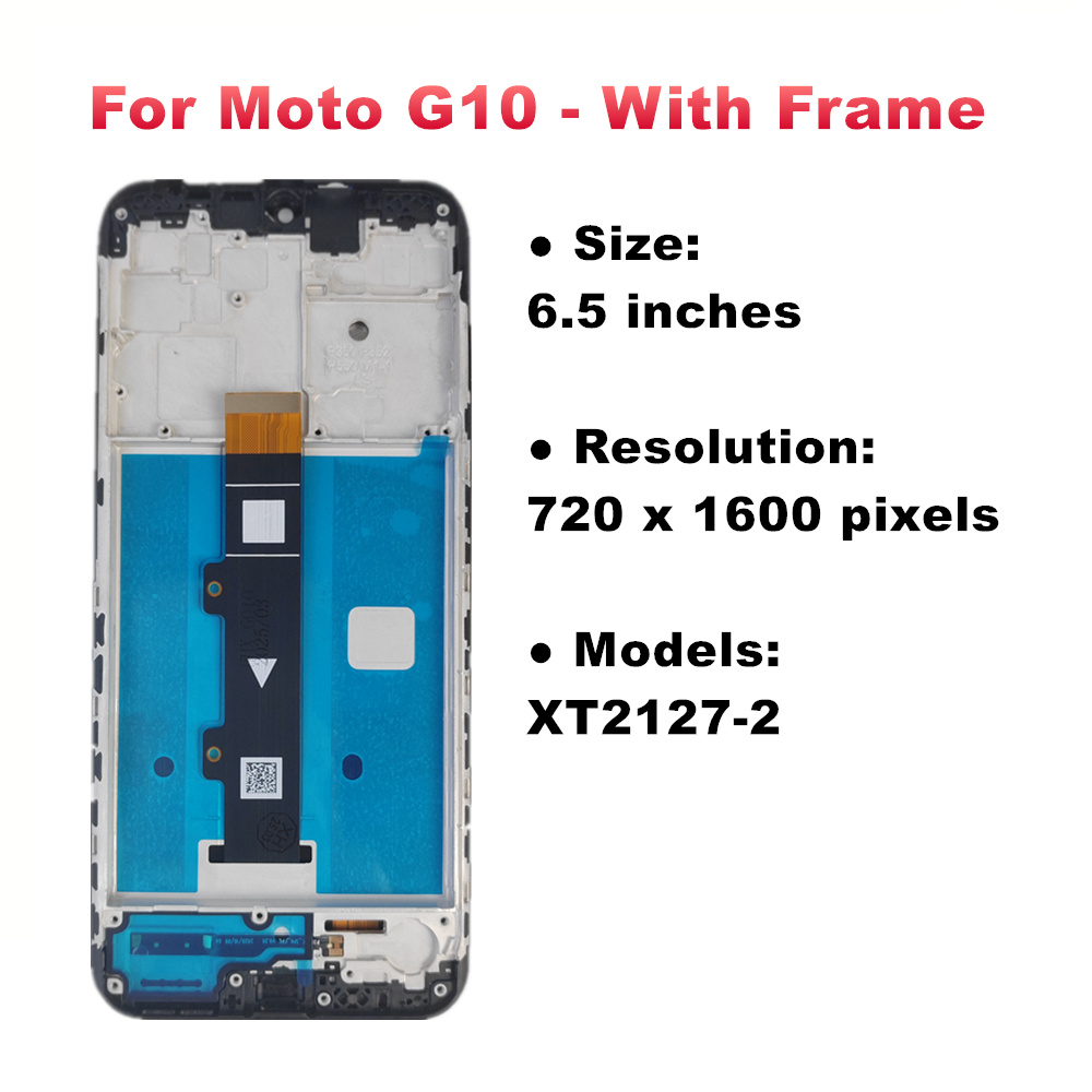 Wyświetlacz robić serii Moto G robić Motorola Moto G10 G20 G30 G50 4G 5G G60 G60S G100 Wyświetlacz LCD Ekran dotykowy Digitizer z ramką: czarny