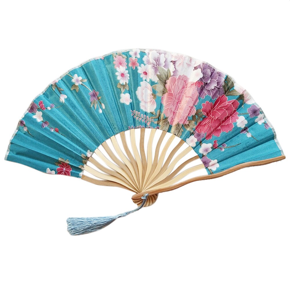 Silk Chinese Fan Folding Hand Held Silk Bamboo Prints Fan Japanese Series Vintage Retro Style Handmade Fan #LR1