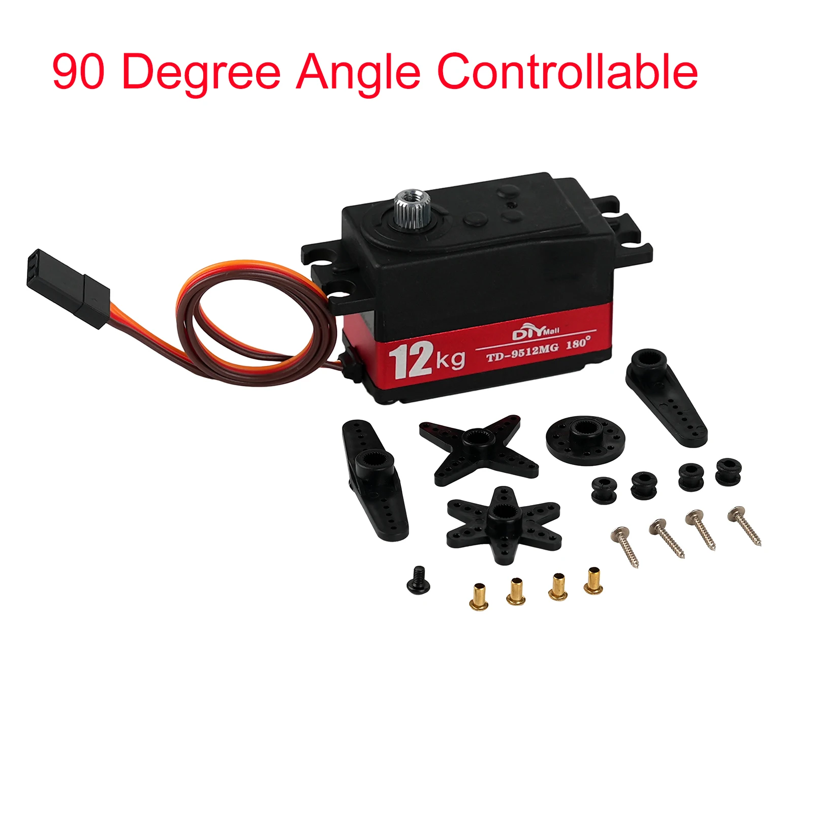 Servo numérique semi-métal TD-9512MG, 12KG, 4.8v-7.4v, mécanisme de direction 180/270/360 degrés pour voiture RC 1:8 1:10, voitures à dérive, coureur plat: Fluorescent Jaune