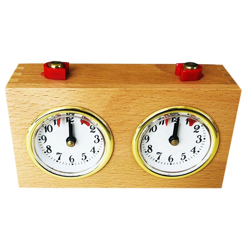 Big Wooden Chess Timer Tournament Competition Game Chess Clock Timer Wind-Up Mechanical Accessories for Board Games