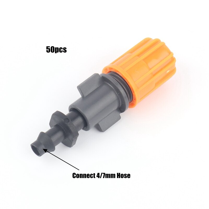 50pcs/lot Adjustable Atomizing Spray Nozzle Family Balcony Agriculture Garden Crop Flower Plant Lawn Irrigation Small Suit: YELLOW