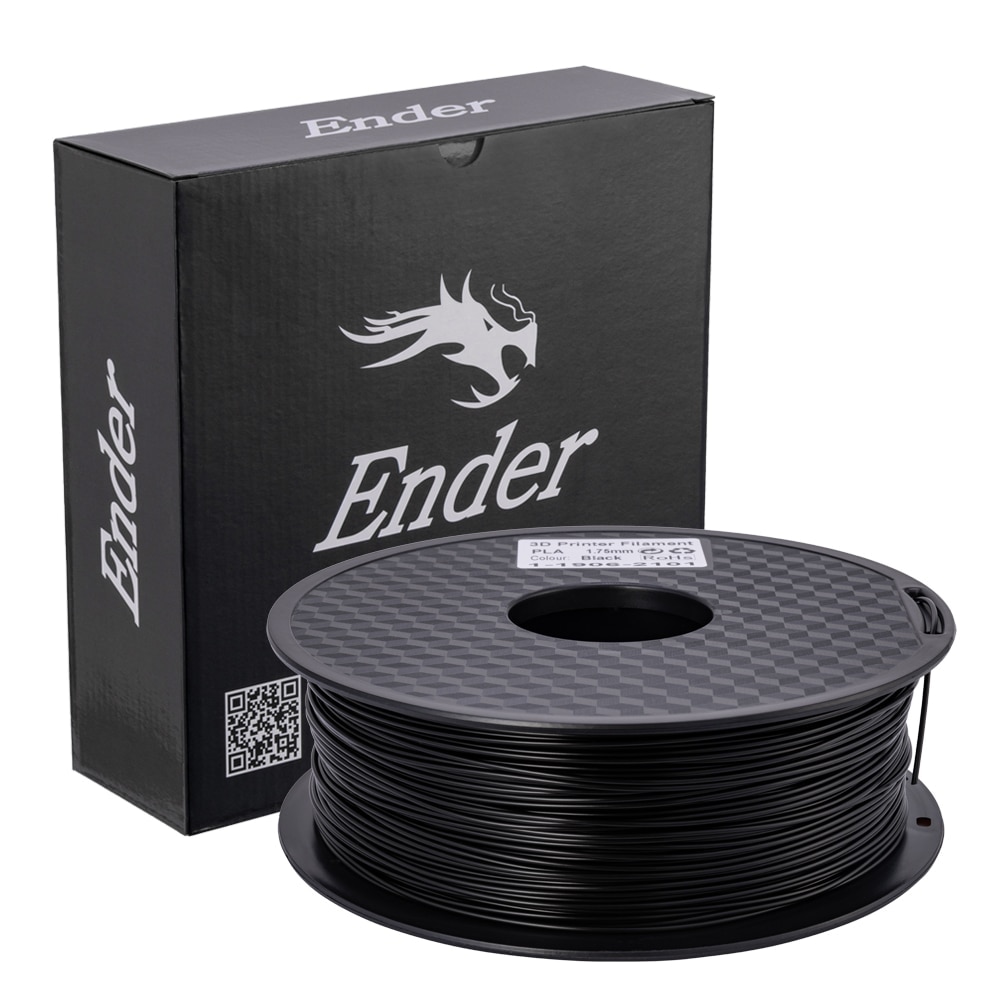 Zwarte Kleur Ender 3D Pla Printer Gloeidraad 1.75Mm 1Kg/Roll 2.2lb Spool Met Ce-certificering