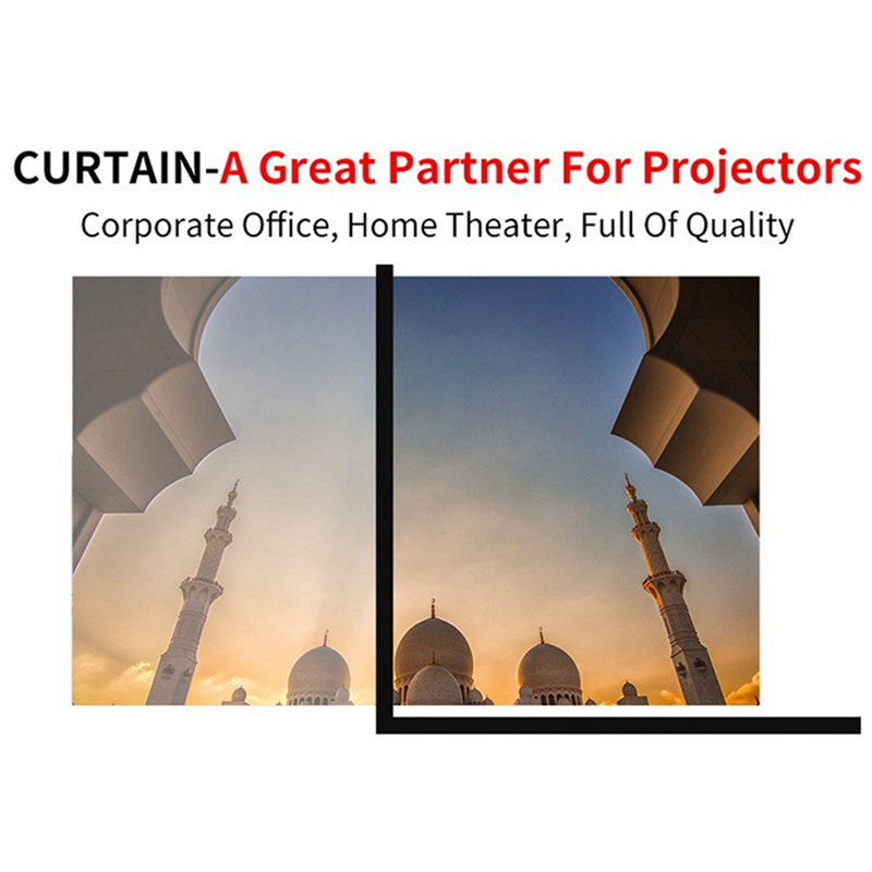 Fullständig -24x bärbar projektorduk för hemmabio utomhus hd vit hopfällbar skrynkelfri  (100 tum)