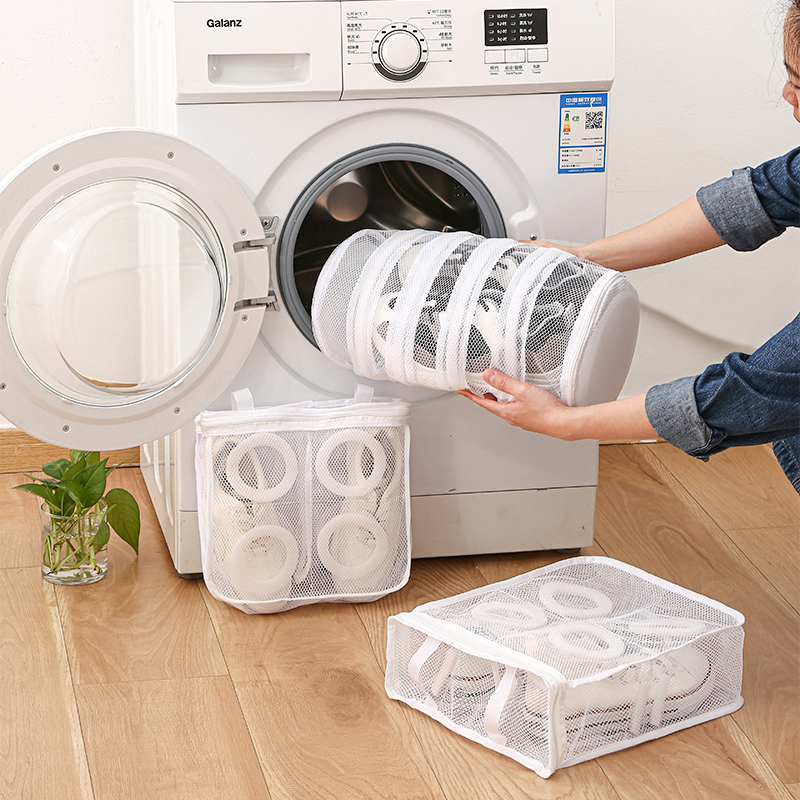 Sac à linge pour chaussures, filet grossier, pochette de rangement pour chaussures en toile , sac à suspendre pour baskets, manches de Protection de lavage, pantoufles, sacs de lavage,
