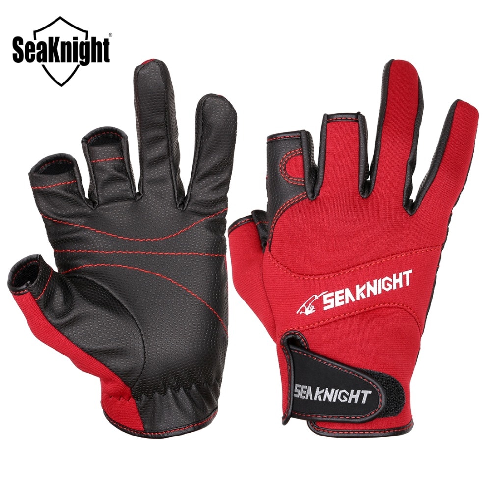 Seaknight SK03 Vissen Handschoenen 3 Vingers Cut Ademende Handschoenen Neopreen & Pu Materiaal L Xl Xxl Sport Handschoenen