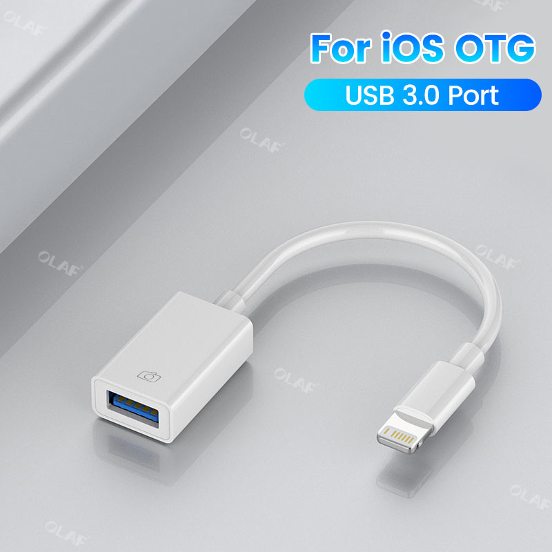 Für iPhone Kartenleser Adapter Für iPhone 14 13 12 11 U Disk Kamera Kartenleser Daten Konverter OTG Datenkabel Zubehör: WHITE