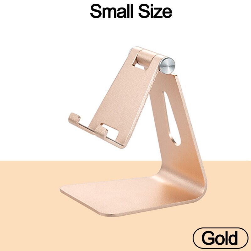 Metal Rotation iPad Holder For iPad 9.7 10.2 10.5 11 12.9 inch Tablet Desktop Stand For Samsung Xiaomi Huawei Phone Tablet: Small-Gold
