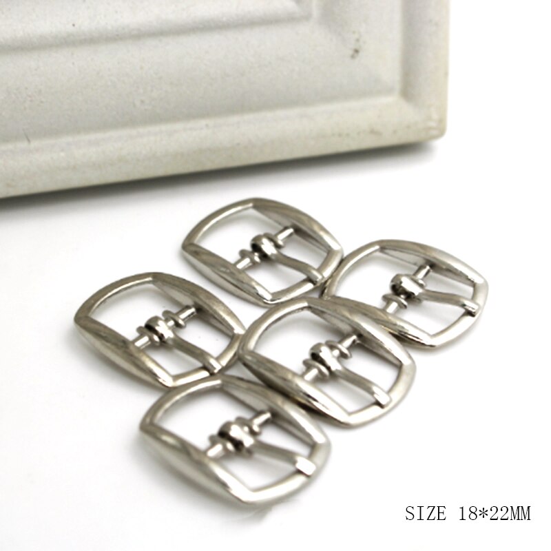 Zmasey metal sko tasker spænder 10 stk/parti 18*22mm sko bælte dekor pin pin spænde taske rem lås diy læder sy tilbehør: Sølv