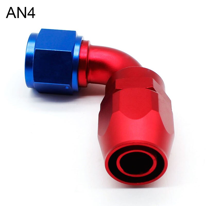 AN4 AN6 AN8 AN10 AN12 Oil Fuel Swivel Hose Anoized Aluminum Straight Elbow 45 90 180 Degree Hose End Oil Fuel Reusable Fitting: 90degree AN4