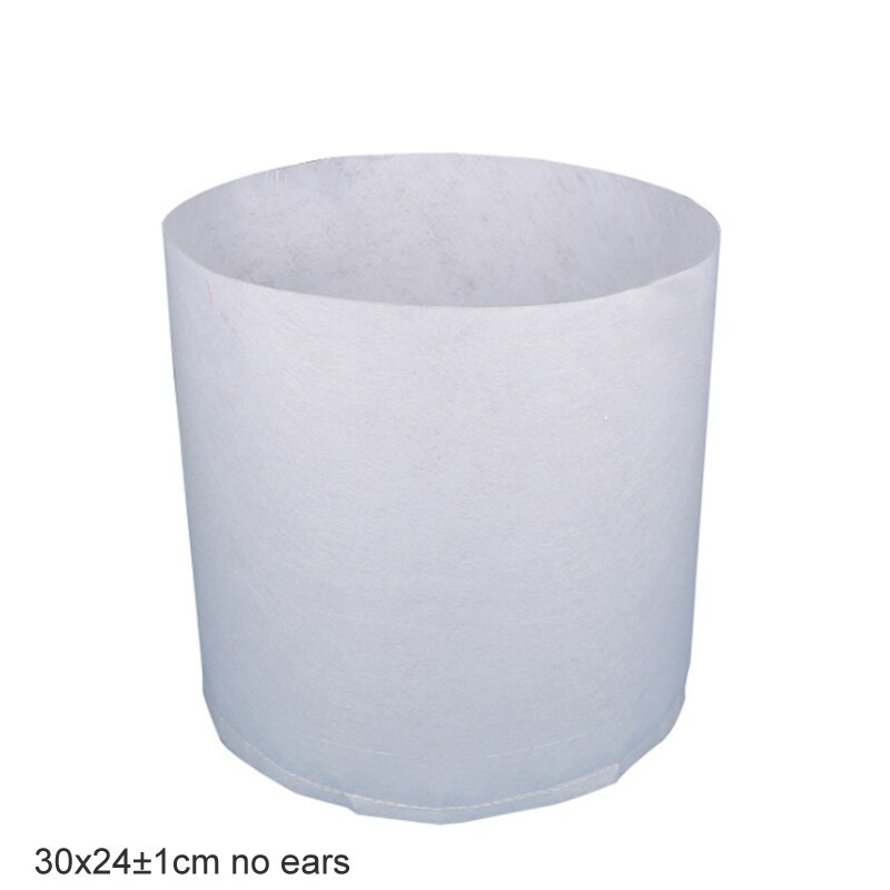 Non Woven White Root Container Round Fabric Pots 5 Size Grow Bag Plant Pouch Aeration Pot Containers: 30x25cm no ears