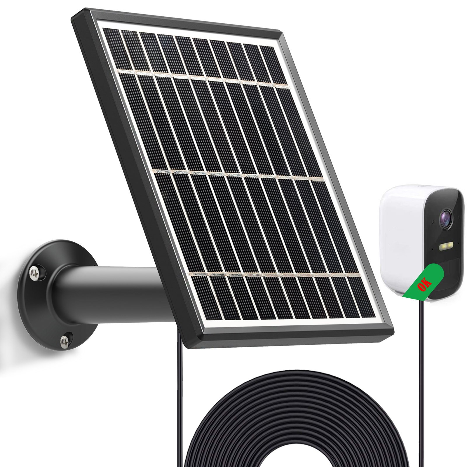 Solar Panel for Eufycam E/Eufycam 2C/E/2 pro/SoloCam E20 E40 Continuous Power Maintain Battery Lif 3.5W