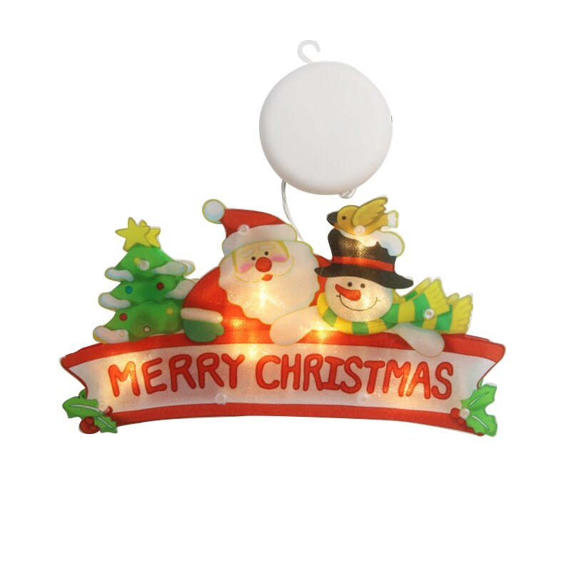 Waterproof Christmas Decorations Window Blinking Lights with Suction Cup Hanging 090F: Merry Christmas