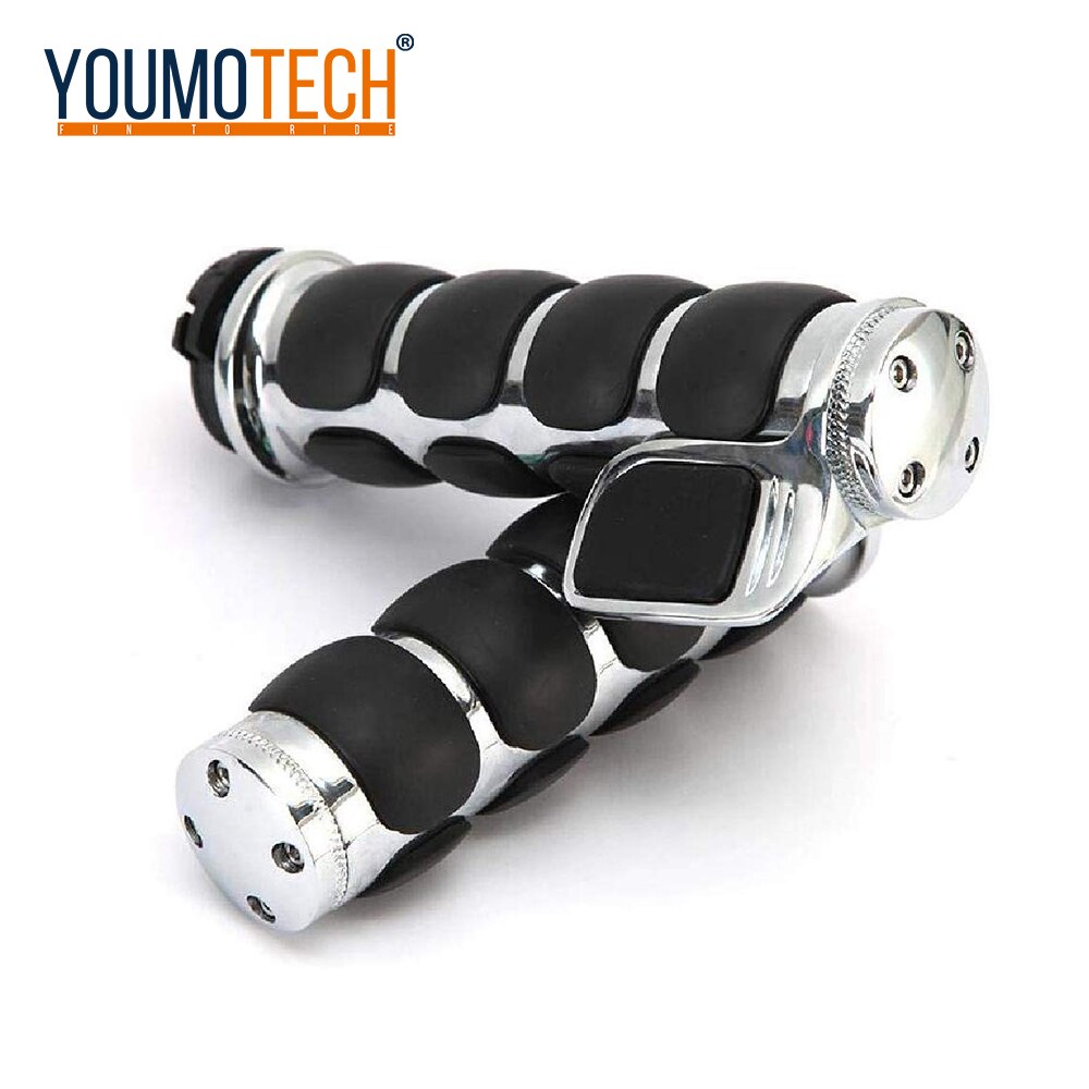 22Mm/25Mm Handvat Motorfiets Custom Chrome Aluminium Hand Grips Chopper Cruiser Stuur Grip