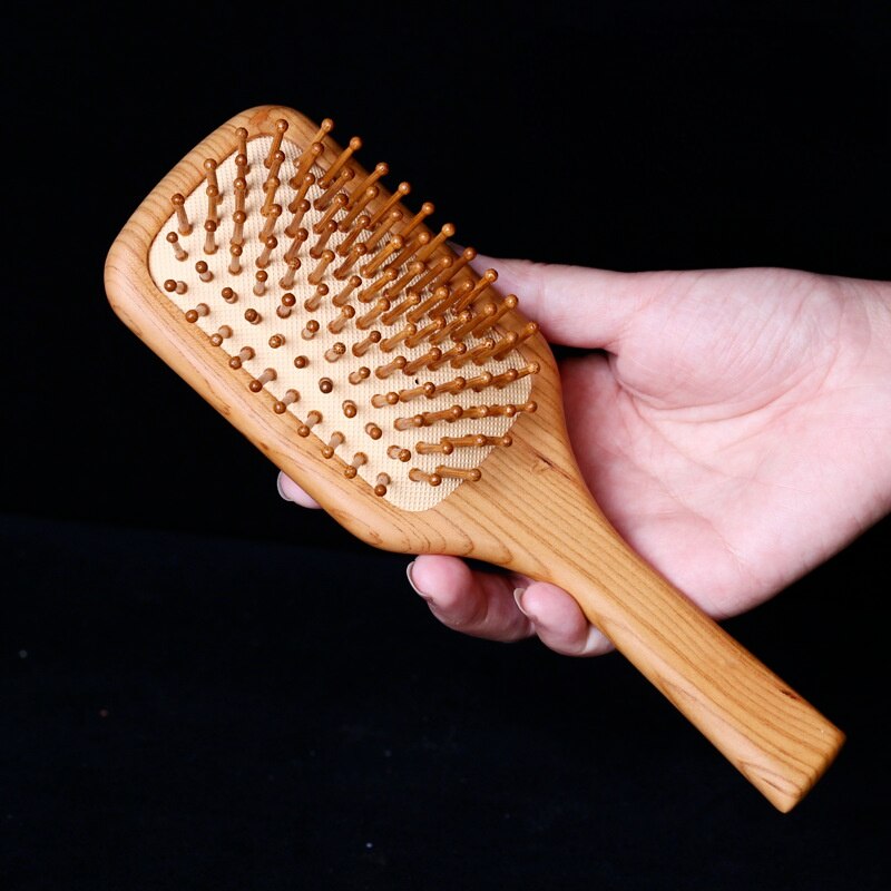 Premium Wooden Bamboo Hair Brush Improve Hair Growth Wood hairbrush Prevent Hair Loss Comb Bamboo Comb Teeth: A 20X6.5X1CM