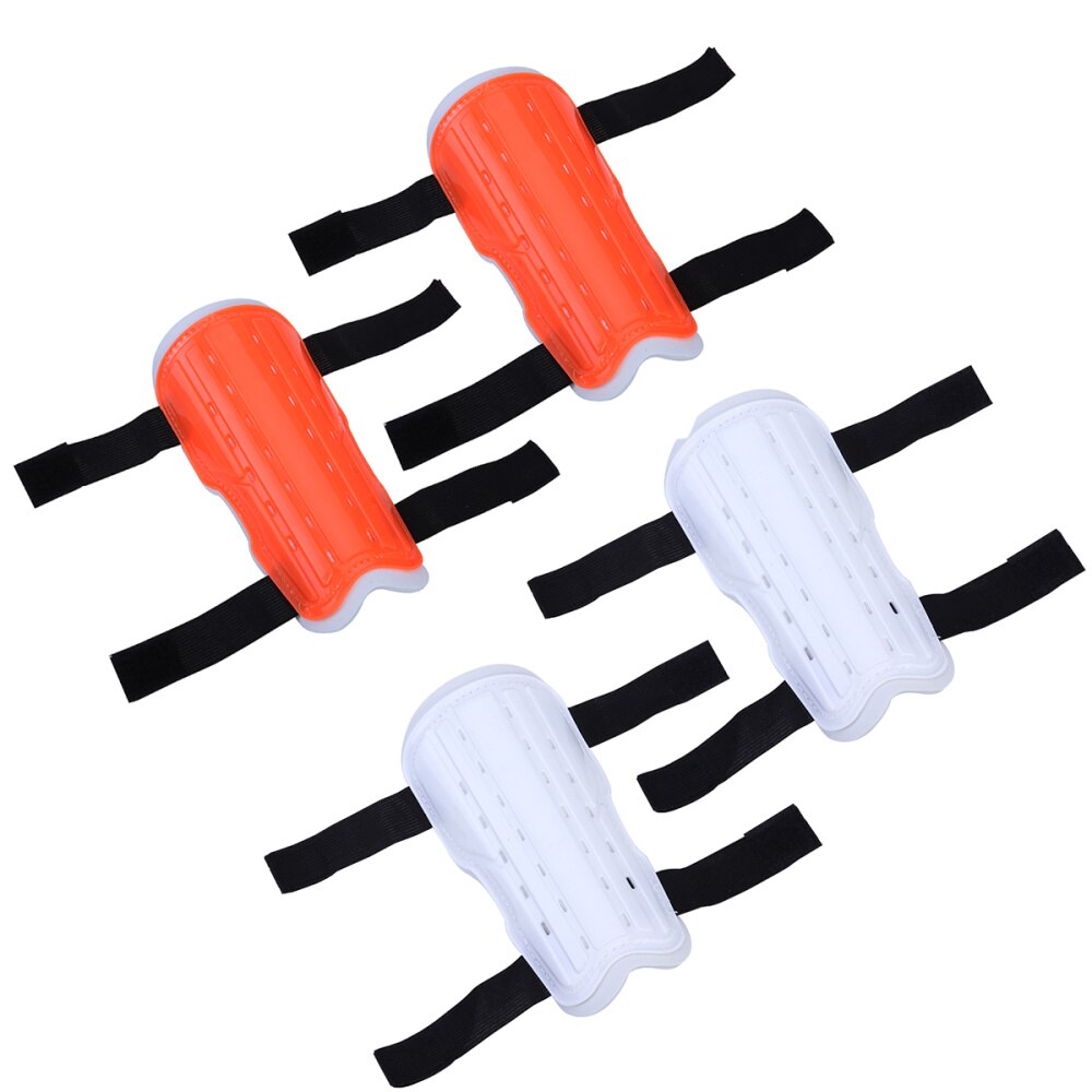 2 Paare von freundlicher FußBall Schienbein Wachen Jugend FußBall Schienbein Pads für Jungen Mädchen Leichte und Atmungsaktive Art Kalb Schutz getriebe: Weiß Orange