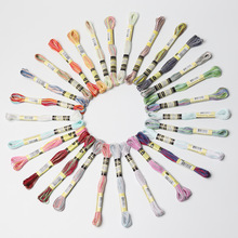 Bonte Egyptische Lange Fiber Katoen Borduurgaren Multicolor Kruissteek Draad 8.75 Yards Streng 6 Stuks Per Verpakking