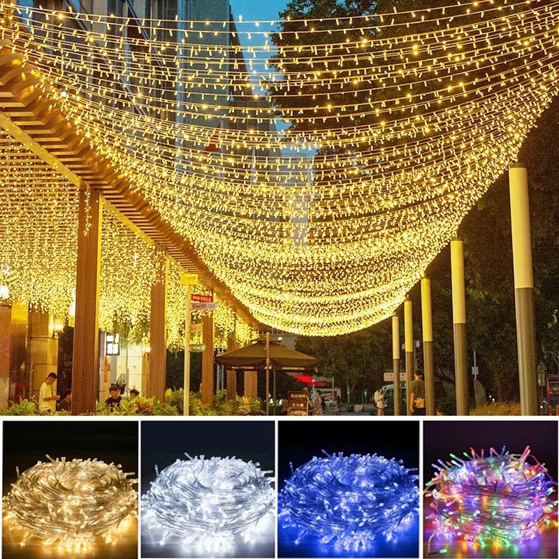 50M/400 LED Fee LED Schnur Licht Girlande draussen Wasserdicht Schnur für Weihnachten Weihnachten Hochzeit Licht Dekoration