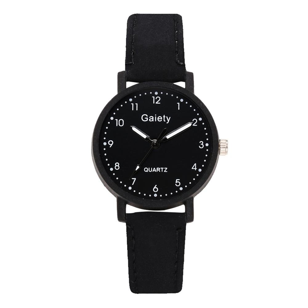 Mærke ur til kvinder enkle arabiske tal armbånd læder dame kjole kvarts ur ur til kvinder relogio feminino: 1pc sorte