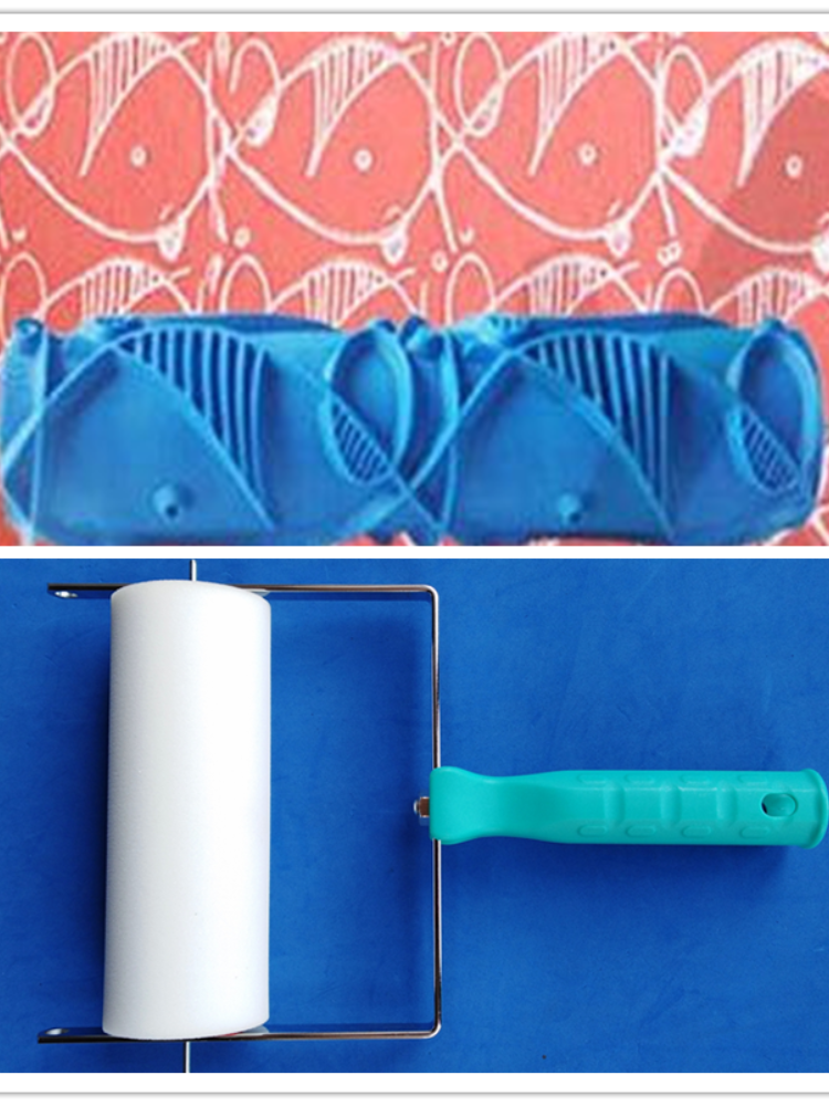 Rolo de pintura decoração ferramenta para o teste padrão de parede 7 &quot;escova de rolo de borracha conjunto 3d padrão papel parede sala decoração máquina paint150c
