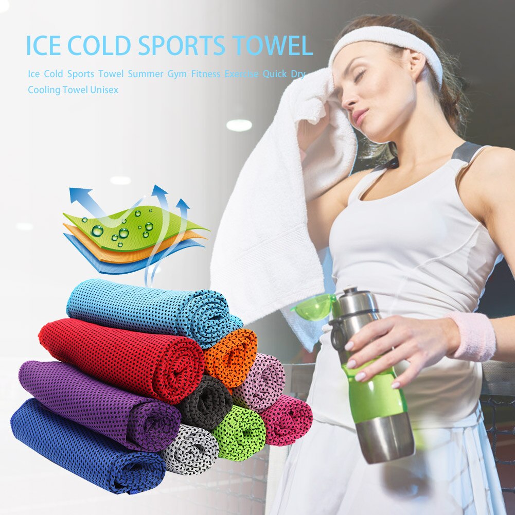 Ice Cold Sports Towel Summer Gym Outdoor Fitness Exercise Quick Dry Cooling Towel for Men Women Unisex