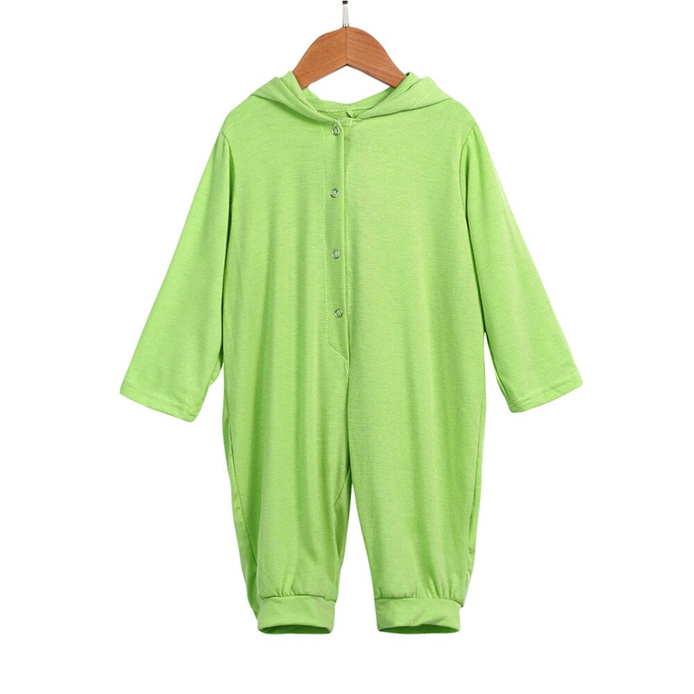 Pasgeboren Jumpsuit Baby Baby Jongen Meisje Dinosaurus Hooded Romper Jumpsuit Outfits Kleding Winter Warm Sets Pasgeboren Baby Kleding: Green / 90