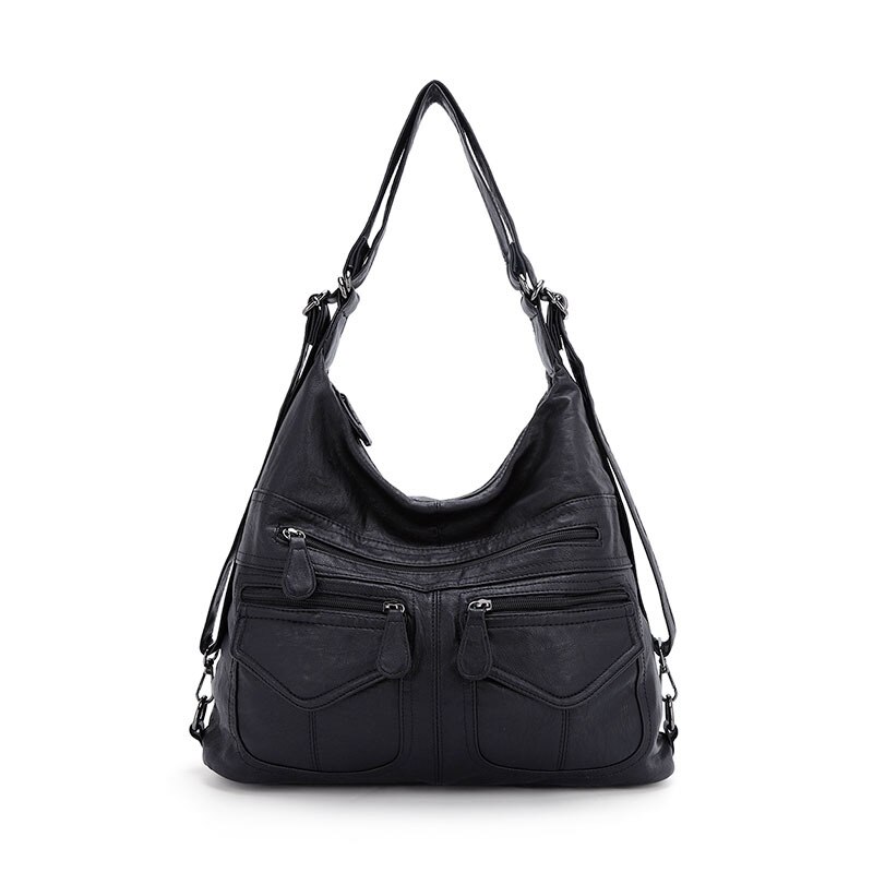 Angelkiss borse da donna borse a tracolla di moda acquirente in PU morbido borsa a tracolla piccola borsa a tracolla per donna borsa per telefono di grande capacità: nero