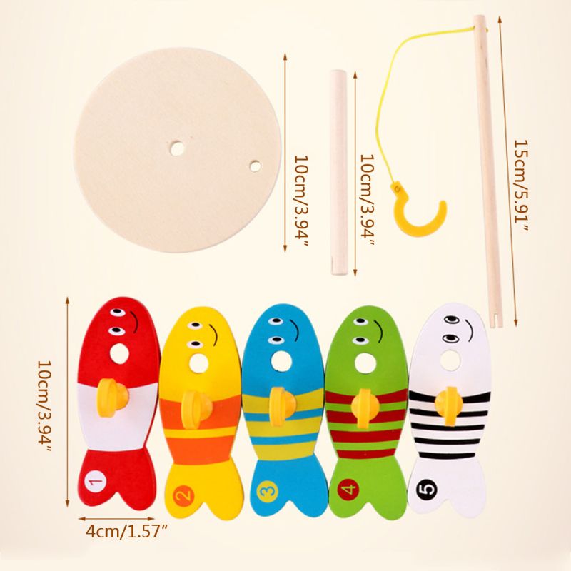 Children Wooden Toys Digital Fishing Column Game Kindergarten Supplies Parent-child Puzzle Kids Early Education Toy