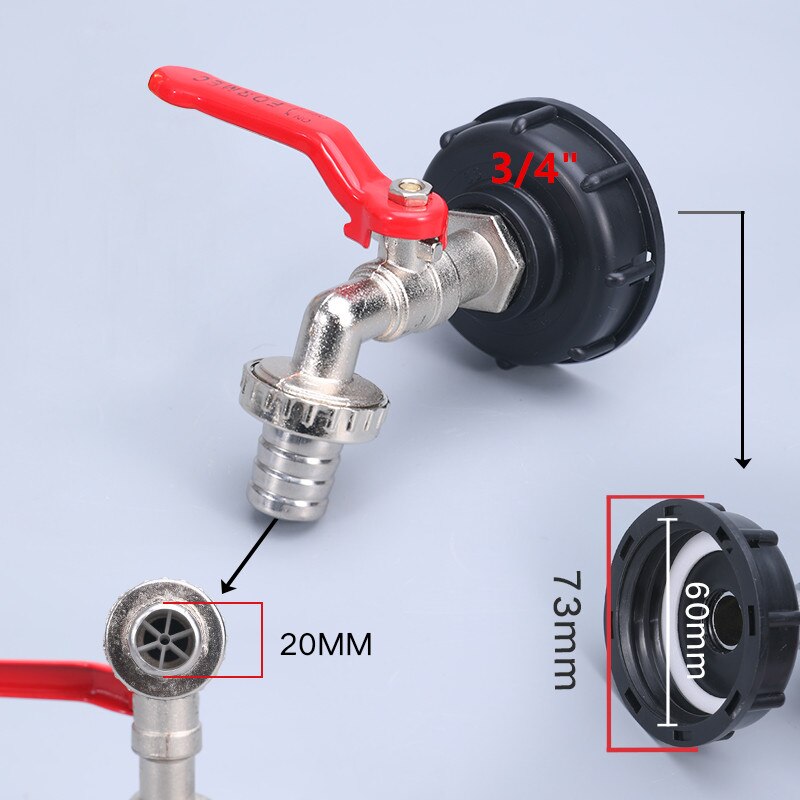 IBC Tank Alloy Tap Adapter S60x6 Coarse Thread Valve Fittings Garden Hose Connector Replacement Metal Drain tool: 4