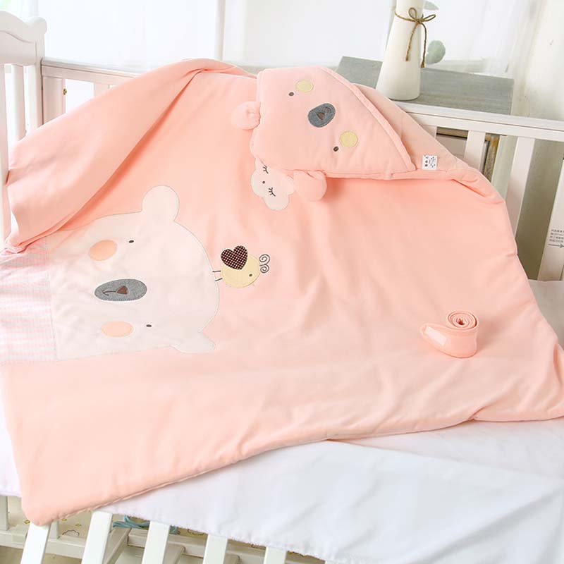 Katoen Wrap Babyslaapzak Zuigeling Dikker Inbakeren Baby Lente Herfst Warm Dekbed Kids Jongen Meisje Dikker Katoenen Deken