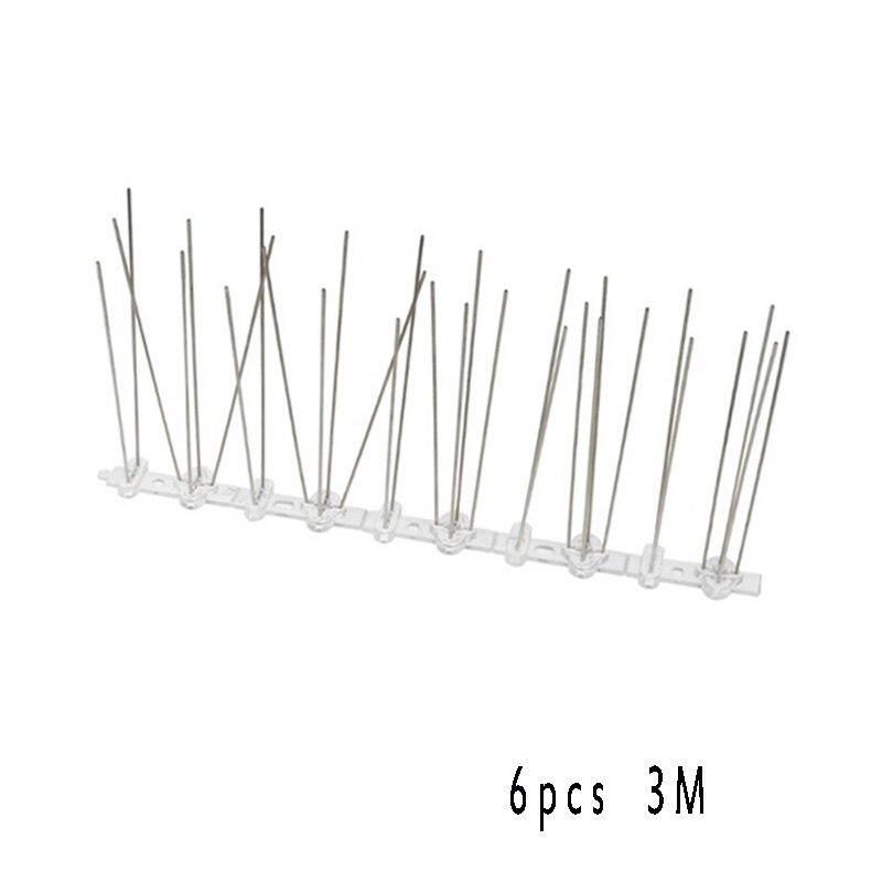 Pinchos de plástico para Control de plagas de aves, repelente antiaves, pinchos para quitar palomas y espantar aves,: 6pcs 3m